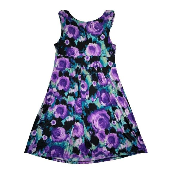 Three Seasons Maternity Sleeveless Dress Drape Front Purple Size Medium - Picture 3 of 6